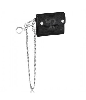 Louis Vuitton x Supreme Chain Compact Wallet M67711 Epi Leather Black