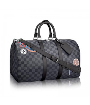 Louis Vuitton Keepall 45 Bandouliere N41057 Damier Graphite Stickers