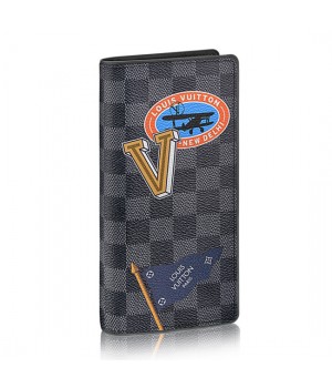 Louis Vuitton Brazza Wallet N64438 Damier Graphite Stickers