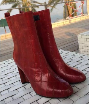 Louis Vuitton Eel Skin Splicing Ankle Boot Red 2015 (GD3020-110848 )