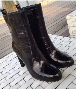 Louis Vuitton Eel Skin Splicing Ankle Boot Black 2015 (GD3020-110847 )