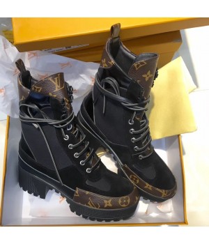 Louis Vuitton Laureate Platform Desert Boot Canvas/Suede/Monogram Canvas 2017 (GD1054-71208 )