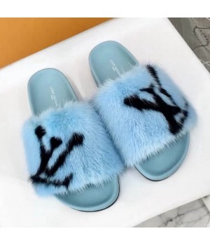 Louis Vuitton Digital Exclusive Bom Dia Flat Mule 1A4G9E Blue 2018 (GD4041-8102209 )
