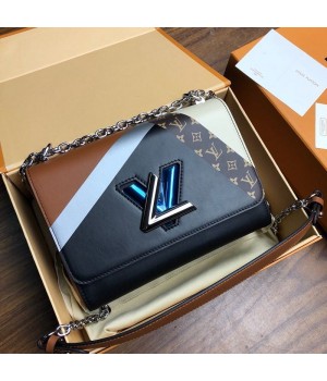 Louis Vuitton Twist Denim MM Chain Bag M50280 Black 2019 (LVSJ-9032204 )