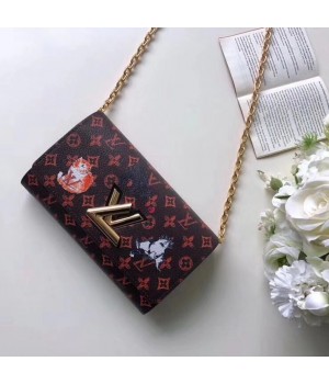Louis Vuitton Catogram Cats Twist Chain Wallet M63888 Brown 2019 (TINO-8122523 )