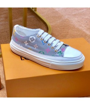 Louis Vuitton Stellar Sequin Sneaker Light Gray 2019 (SIYA-9042477 )