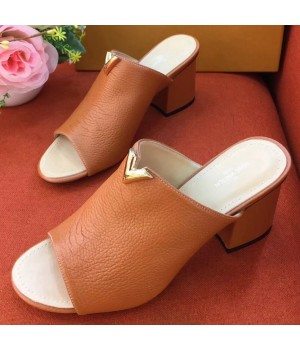 Louis Vuitton Calfskin Vanity Mule Brown (LG-8022823 )