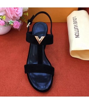 Louis Vuitton New Wave Sandal Black Suede 2018 (LG-8022817 )