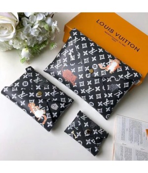 Louis Vuitton Catogram Canvas Pochette Alpha Triple M44177 Black 2019 (TINO-8122526 )