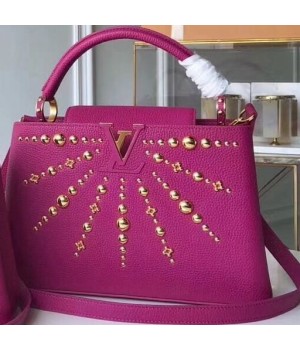 Louis Vuitton Taurillon Leather Sunburst Studded Capucines PM Bag Rosy 2019 (XLJ-8120807 )