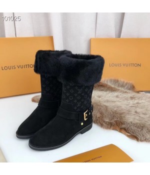 Louis Vuitton Black Suede Snow Boot With Wool 2018 (GD1054-8121052 )