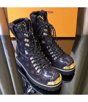 Louis Vuitton Black Monogram Glaze Canvas LV Outland Ankle Boot 1A4K2J 2019 (GD5002-8121437 )