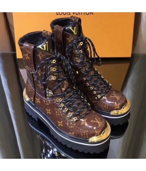 Louis Vuitton Monogram Glaze Canvas LV Outland Ankle Boot 1A4K2W 2019 (GD5002-8121438 )