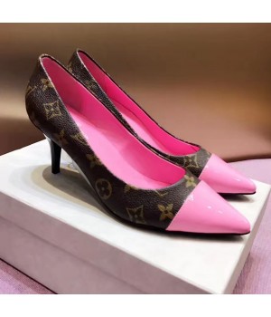 Louis Vuitton Cherie Pump In Monogram Canvas & Pink Patent Leather 1A2938 2017 (GD2057-7041411 )