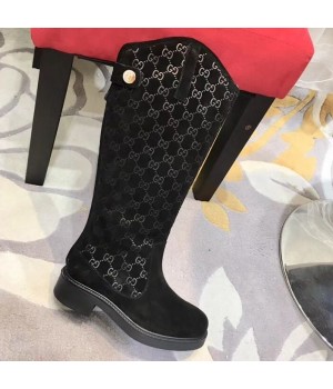 Louis Vuitton Monogram Suede Leather Long Boot 2018 (GD1054-8121526 )