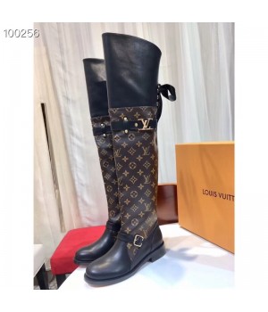 Louis Vuitton Monogram Canvas/Clafskin Over Knee Boot 2018 (GD1054-8121527 )