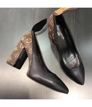 Louis Vuitton Gamble Diva Pump In Monogram Canvas & Black Leather (GD5023-7041707 )