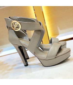 Louis Vuitton Horizon LV Circle Platform High-Heel Sandal Grey 2019 (1054-9062851 )