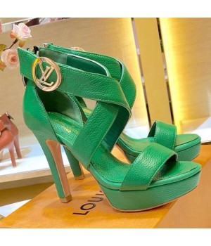 Louis Vuitton Horizon LV Circle Platform High-Heel Sandal Green 2019 (1054-9062852 )