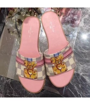 Louis Vuitton Damier Azur Canvas Lock It Flat Mule 1A43F4 2018 (GD5023-8042115 )