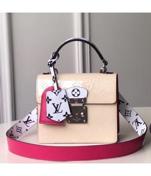 Louis Vuitton Spring Street Top Handle Bag in Creme White Vernis Leather M90454 2019 (KD-9043040 )