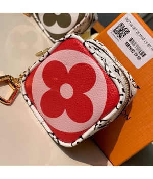 Louis Vuitton Giant Monogram Cube Coin Purse M67669 Pink/Red (KD-9043045 )