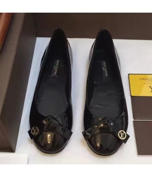 Louis Vuitton Tie Patent Calfskin Flat Ballerina Black (GD2083-6102008 )