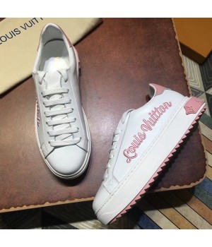 Louis Vuitton Logo Embroidered Time Out Sneaker 1A3U3A White/Pink 2018 (GD5002-8042352 )