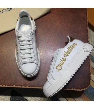Louis Vuitton Logo Embroidered Time Out Sneaker 1A3U3A White/Gold 2018 (GD5002-8042354 )