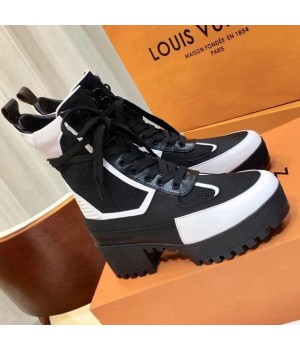 Louis Vuitton Knit and Leather Laureate Desert Boot 1A43LX Black 2018 (GD1054-8080803 )