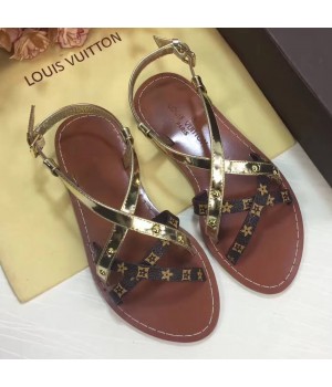 Louis Vuitton Carimbo Sandal 1A2K97 Gold 2017 (GD5002-7050511 )