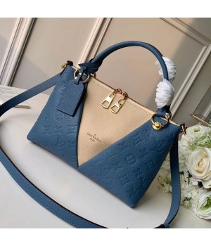 Louis Vuitton V Tote BB Monogram Empreinte Leather M44419 Blue 2019 (FANG-9041138 )