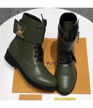 Louis Vuitton Wonderland Ranger Ankle Boots 1A1IY6 Olive Green Leather 2017 (GD50232-7082338 )