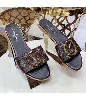 Louis Vuitton Lock It LV Circle Monogram Flat Slide Sandals 2019 (1050-9061832 )