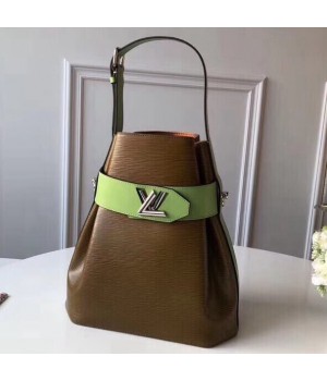 Louis Vuitton Two-tone Epi Leather Twist Bucket Bag Army Green/Viridis 2019 (XLJ-8070310 )