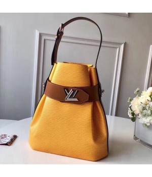 Louis Vuitton Two-tone Epi Leather Twist Bucket Bag Yellow/Brown 2019 (XLJ-8070312 )