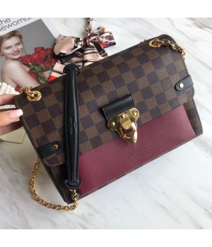 Louis Vuitton Vavin PM Chain Shoulder Bag N40109 Damier Ebene Canvas/Burgundy 2019 (LVSJ-9031439 )