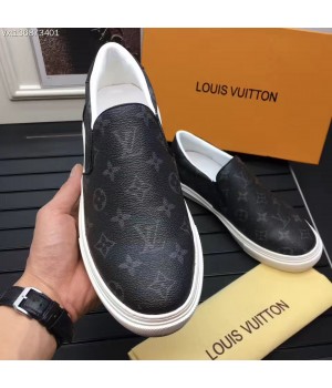 Louis Vuitton Men's Slip-on Sneaker Monogram Eclipse Canvas 2017 (K2100-7061711 )