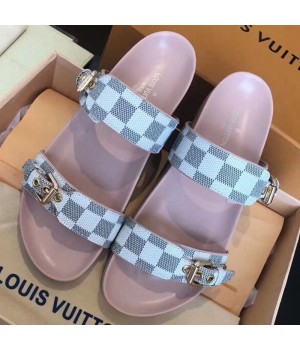 Louis Vuitton Bom Dia Damier Azur Canvas Flat Sandals 1A4WJK 2019 (CSBL-9070441 )