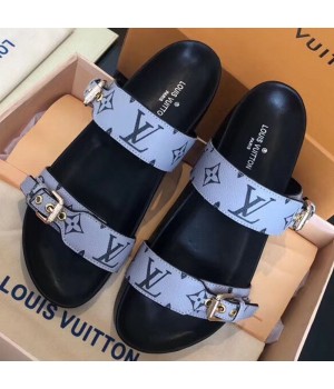 Louis Vuitton Bom Dia Monogram Canvas Flat Sandals Light Grey 1A4WJK 2019 (CSBL-9070443 )