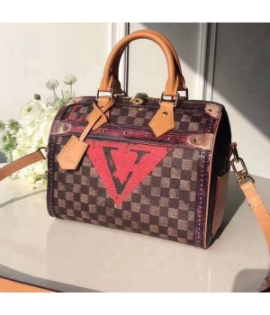 Louis Vuitton Transformed Damier Canvas Trompe lﾡﾯoeil Speedy 25 Bag M52249 2019 (TINO-8122022 )