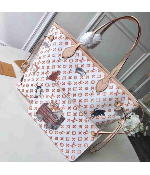 Louis Vuitton Transformed Monogram Canvas Neverfull MM Bag M44459 White/Orange 2019 (XLJ-8121927 )