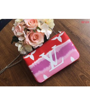 Louis vuitton original ESCALE POCHETTE DOUBLE ZIP clutch bag M69124 red