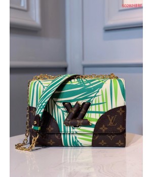 Louis vuitton original leather TWIST MM M50282 green