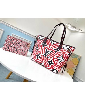 Louis Vuitton Original Monogram Canvas NEVERFULL M44676 red