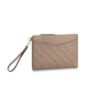 Louis Vuitton Original Monogram Empreinte Clutch bag MELANIE M68705 grey