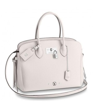 Louis Vuitton White Milla MM Bag Veau Nuage M55024