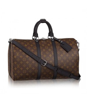 Louis Vuitton M56711 Keepall Bandouliere 45 Duffel Bag Monogram Macassar Canvas