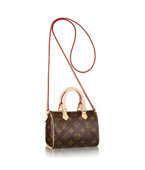 Louis Vuitton M61252 Nano Speedy Crossbody Bag Monogram Canvas
