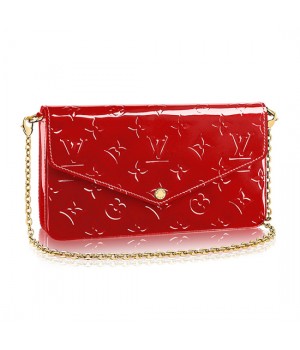 Louis Vuitton M61293 Pochette Felicie Chain Wallet Monogram Vernis